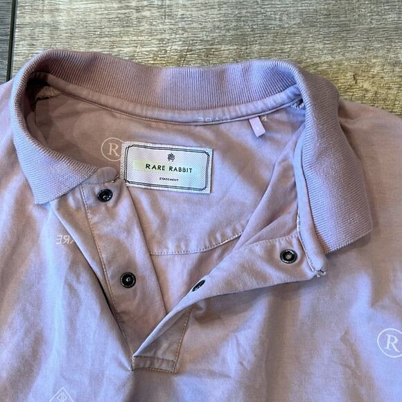 Rare Rabbit Men's Pink Monogram Print Polo Size L - Picture 7 of 8
